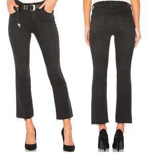 AG Farrah Boot Cropped High Rise Frey hem Black Denim Size 26